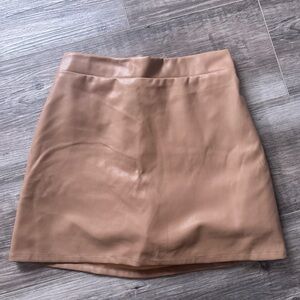 THML Tan Faux Leather Skort New Medium